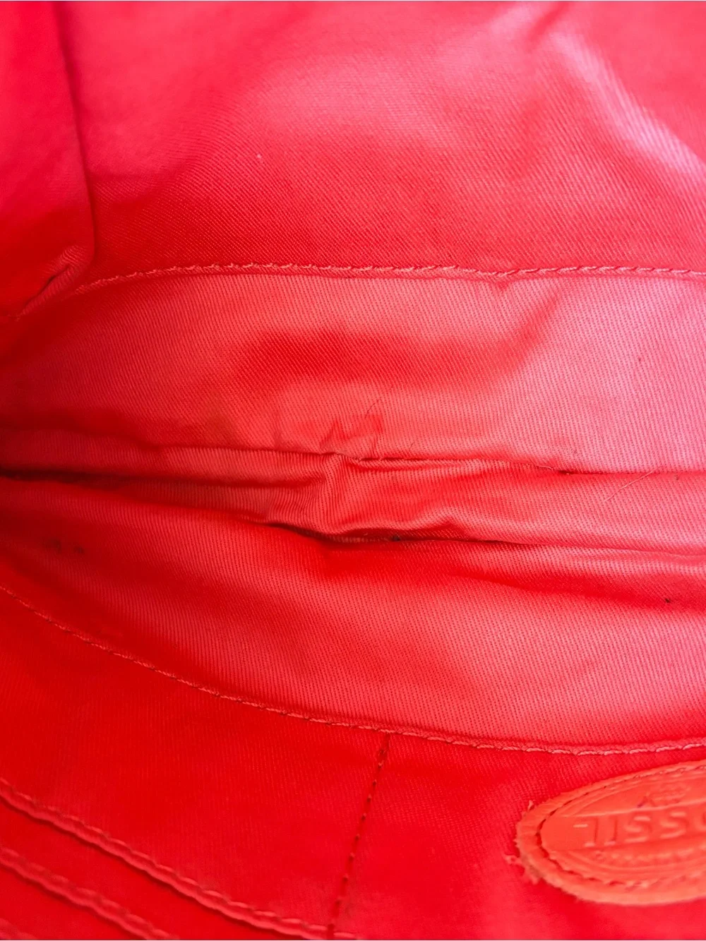 Fossil Orange Leather Zip Crossbody